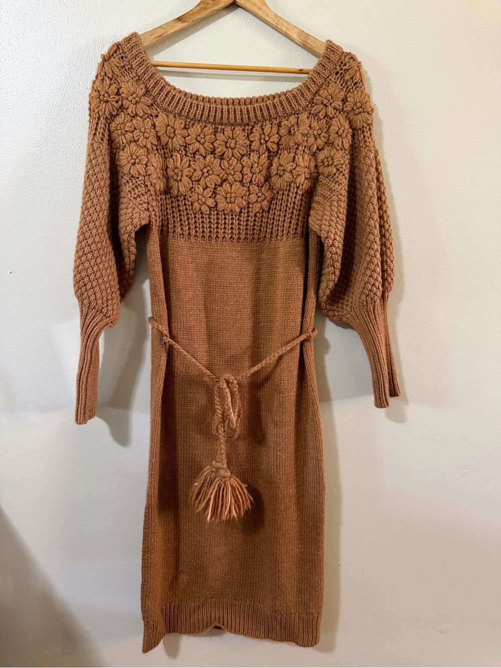 Anthropologie | Avantlook Floral Knit Fall Wool Blend Sweater Dress - Picture 2 of 11
